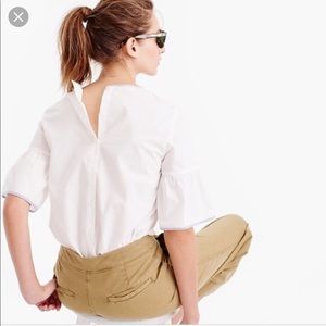 J Crew Button-back Bell-sleeve Top
